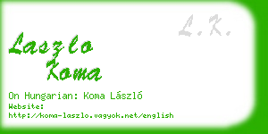 laszlo koma business card