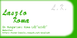 laszlo koma business card